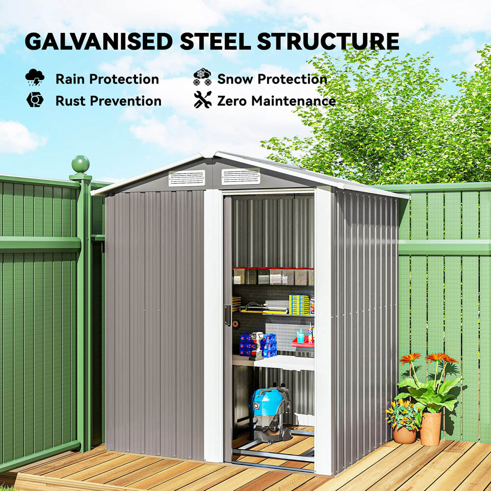 Outsunny 5 x 4.3ft Metal Tool Storage Shed with Sliding Door Image 8