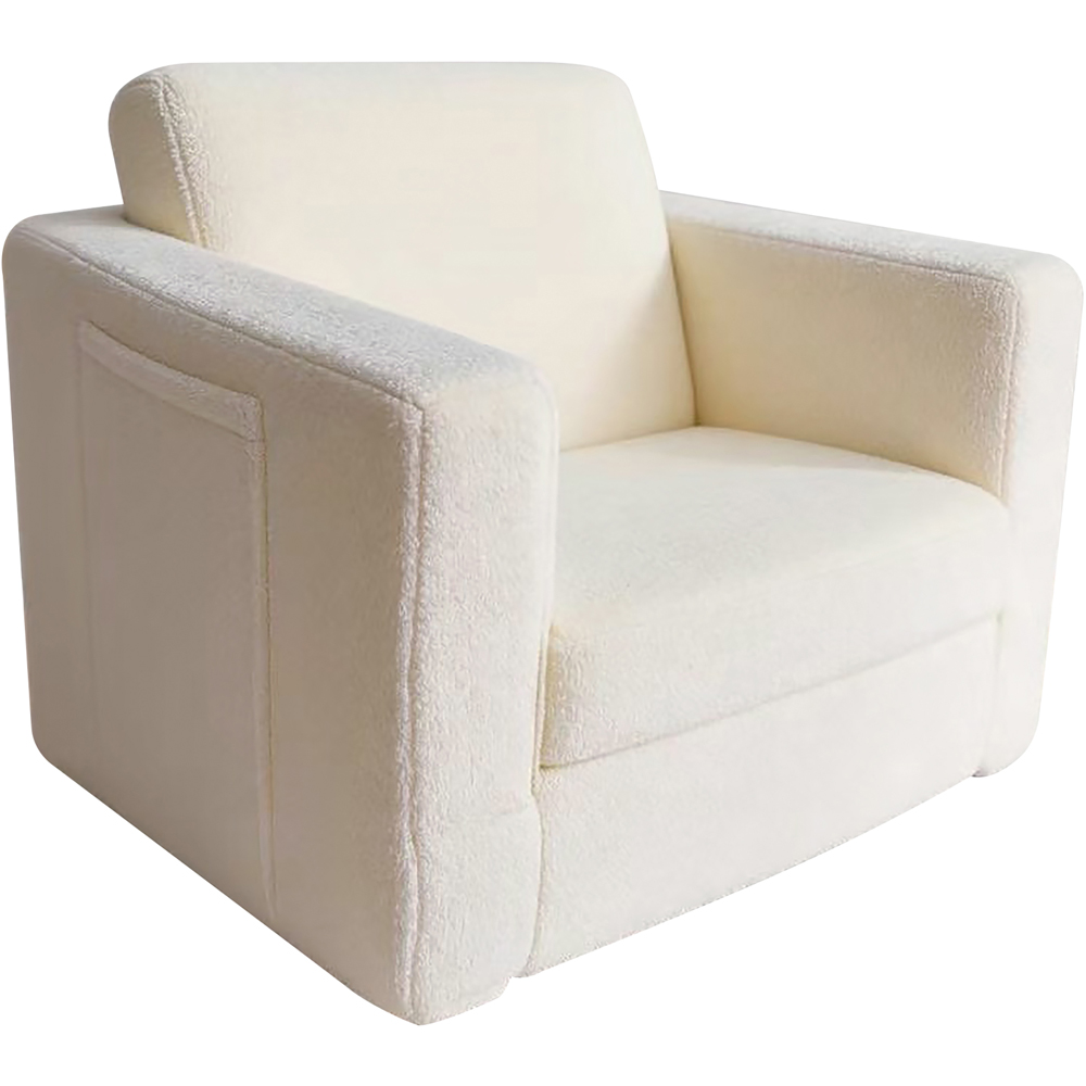 Kidsaw Single Seater Lamb Plush Sherpa Fold-Out Convertible Chair Bed Image 2