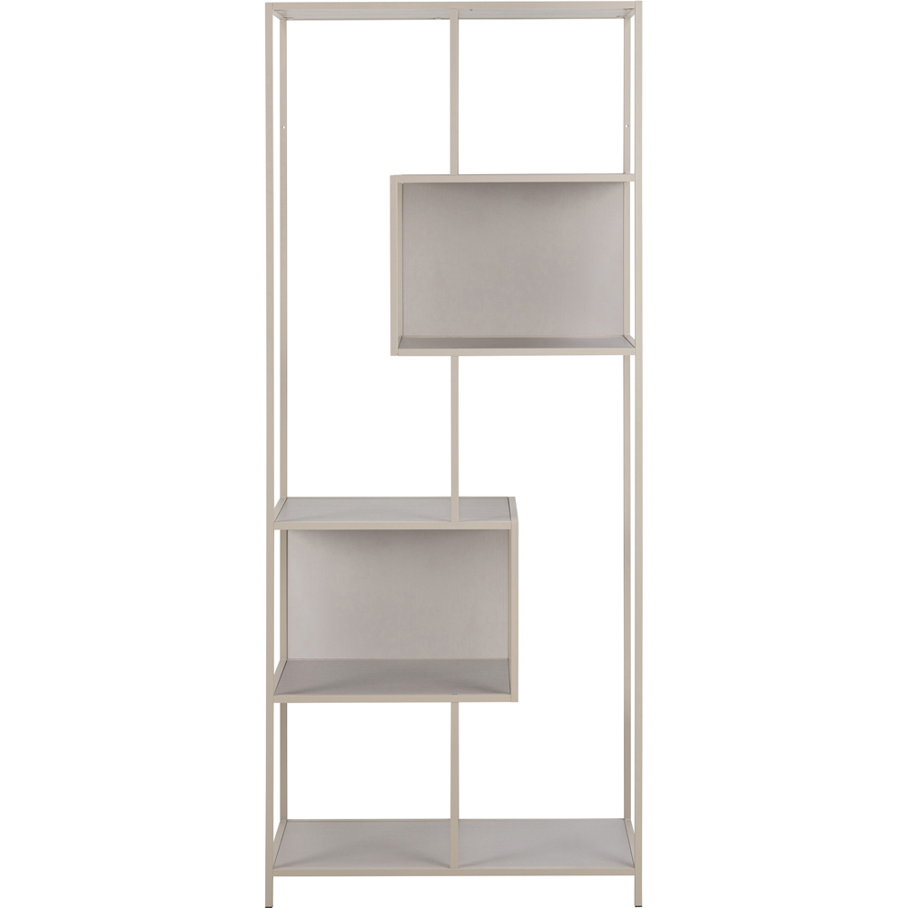 Florence Seaford 5 Shelf Tall Grey Metal Bookcase Image 3