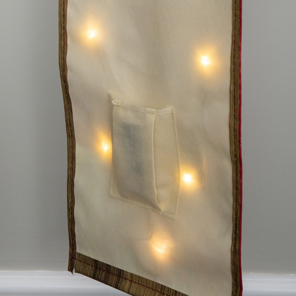Samuel Alexander Warm White LED Fabric Light Up Hanging Christmas Santa Stop Here Banner 120cm Image 6