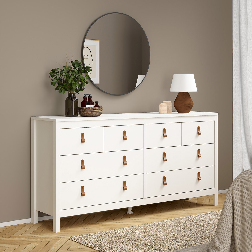 Florence Barcelona 8 Drawer White Double Dresser Image 5