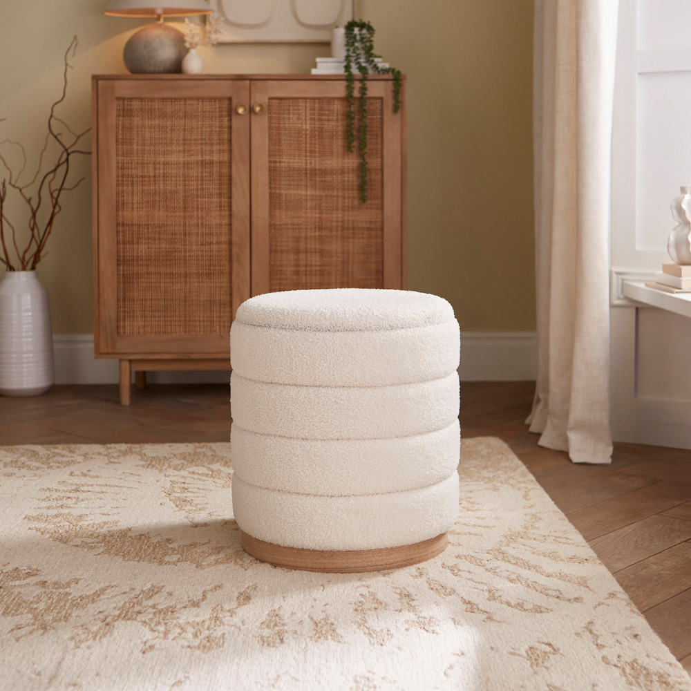 GFW Otis Teddy Boucle Storage Stool Image 5