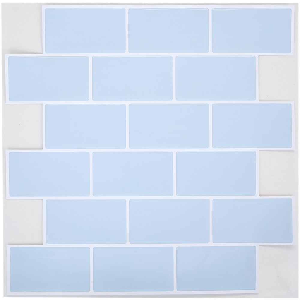 Living and Home Light Blue Lattice Peel and Stick Wallpaper Tile 30 x 30cm 10 Pack Image 4