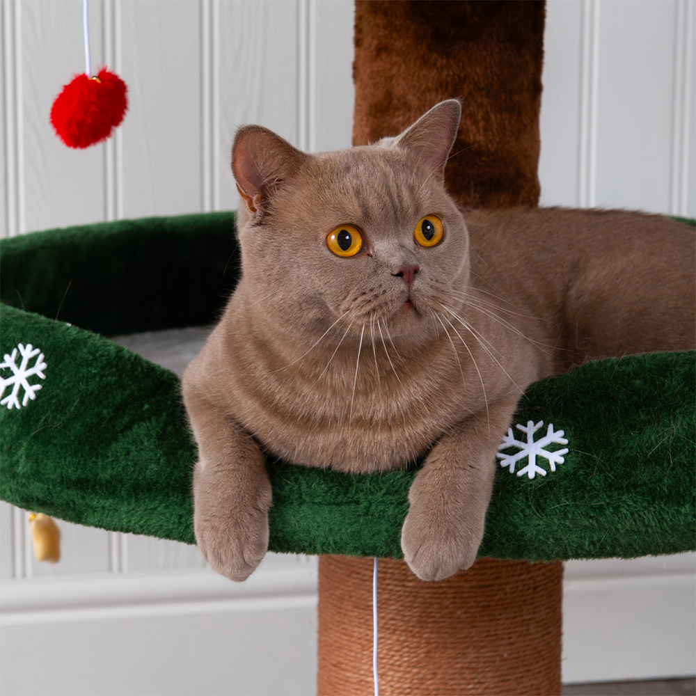 Christmas Tree Cat Tower Green Image 2