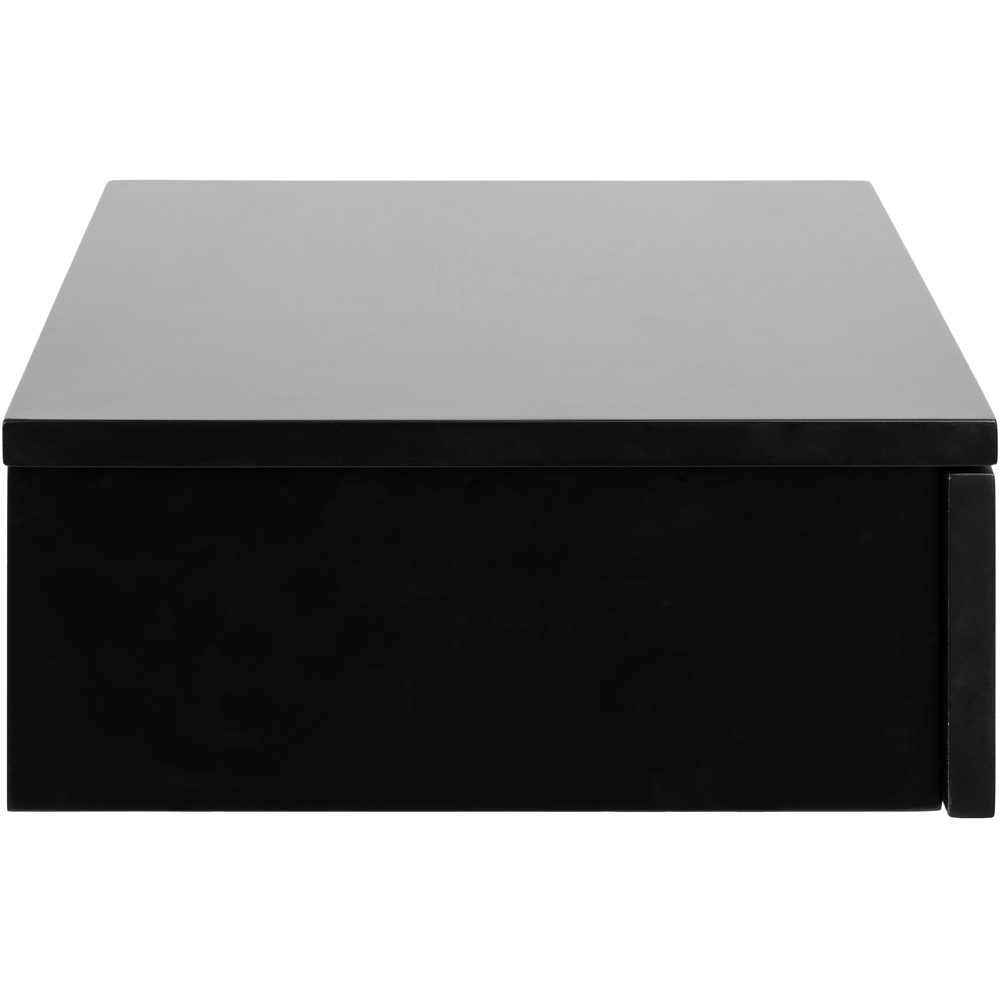 Florence Avignon Single Drawer Black Square Bedside Table Image 3