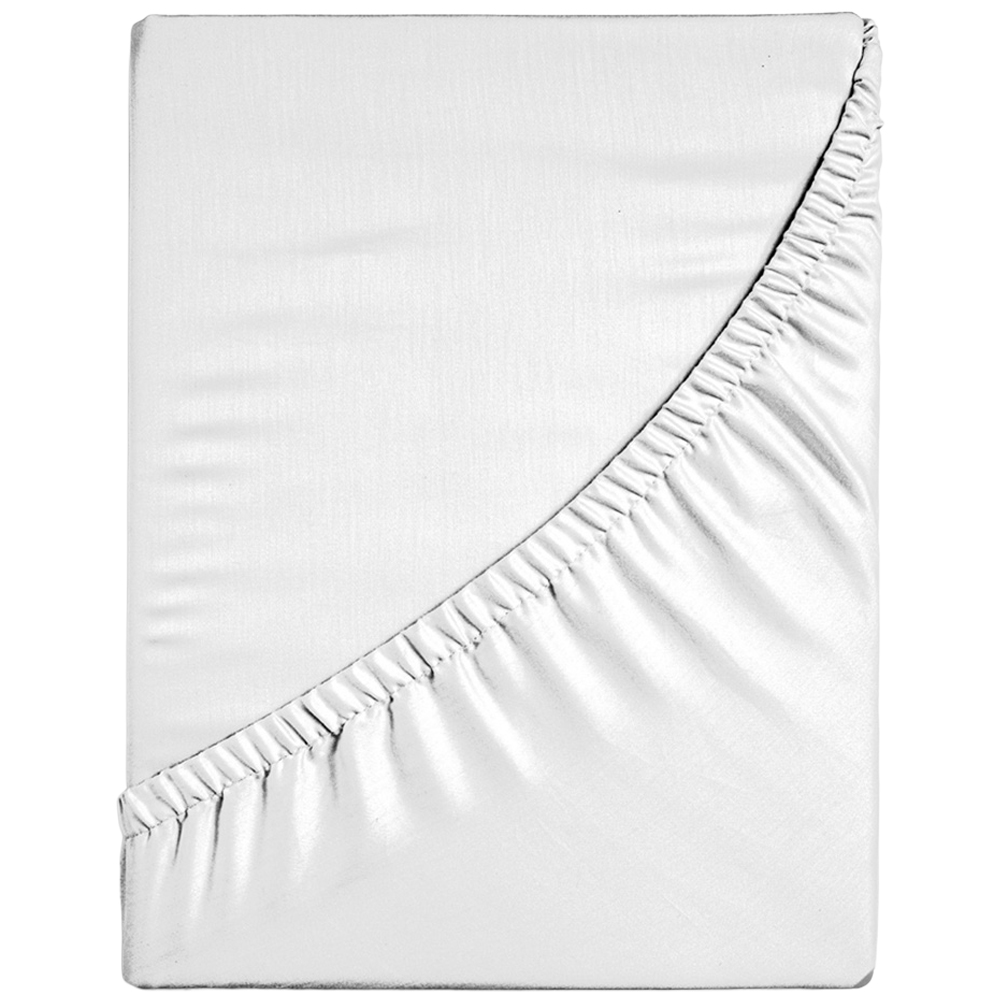 Sweet Dreams King Size White T200 Percale Fitted Sheet Image 1