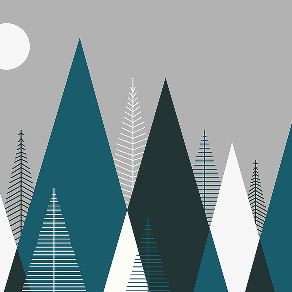 Origin Murals Graphic Mountains Multicolour Wall Mural Image 2