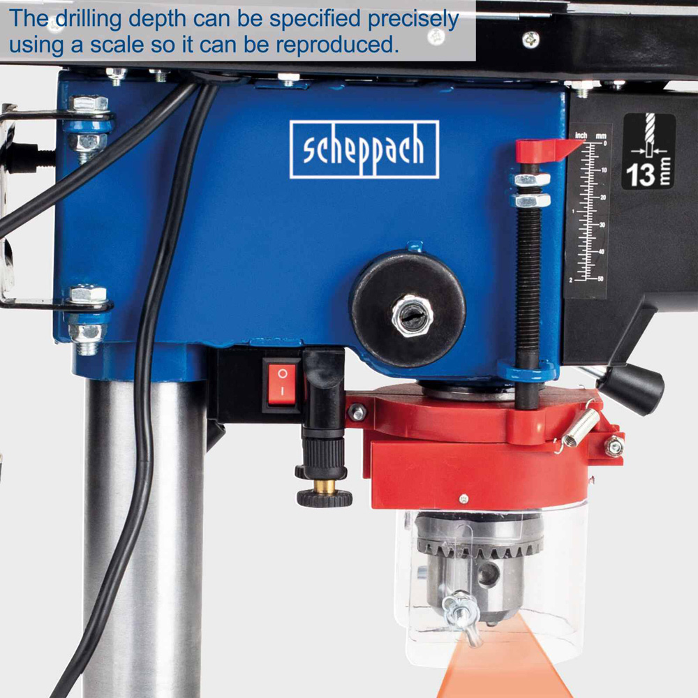Scheppach DP16VLS 1.5-13mm Drill Chuck 5-Speed Setting Bench Drill 500W Image 7