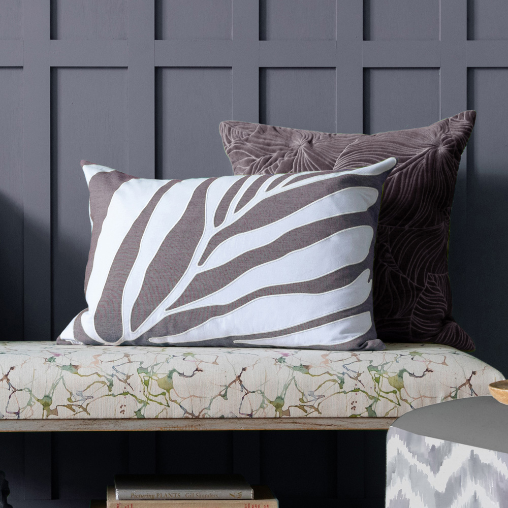 Voyage Maison Additions Bamboo Lavender Embroidered Feather Filled Cushion 40 x 60cm Image 2