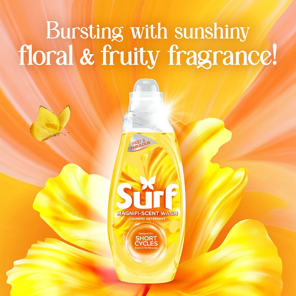 Surf Magnifi-Scent Wash Sunshine Blossom Liquid Laundry Detergent 40 Washes 1.08L 8 Pack Image 8