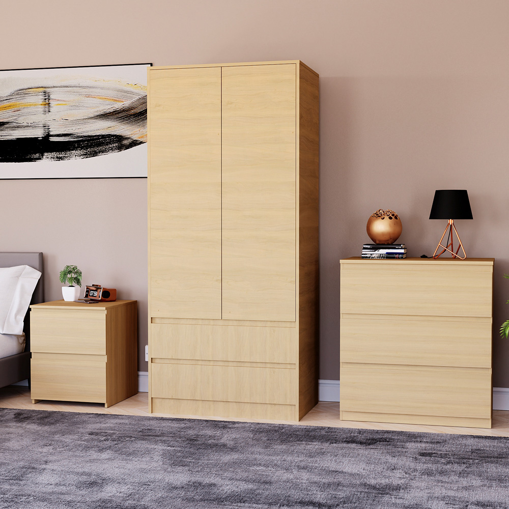 Vida Designs Denver Pine 3 Piece Bedroom Furniture Set Image 3