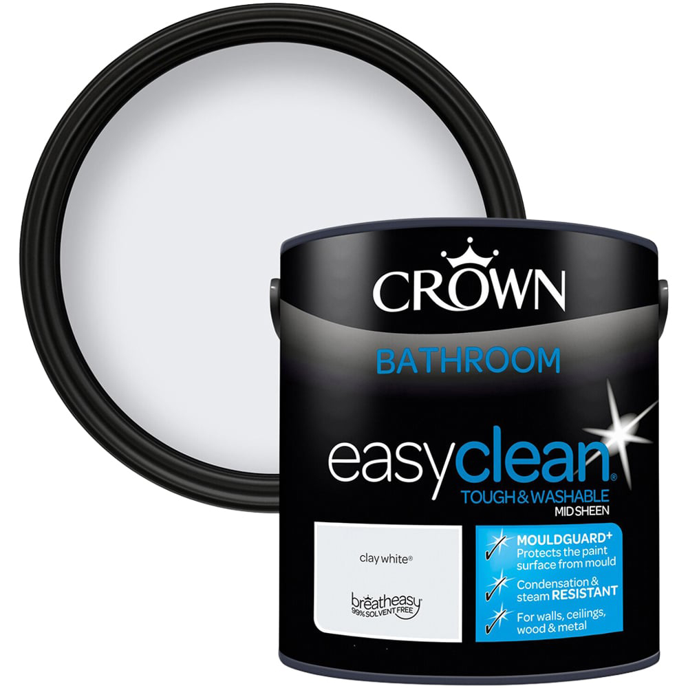 Crown Easyclean Bathroom Paint - Clay White Image 1