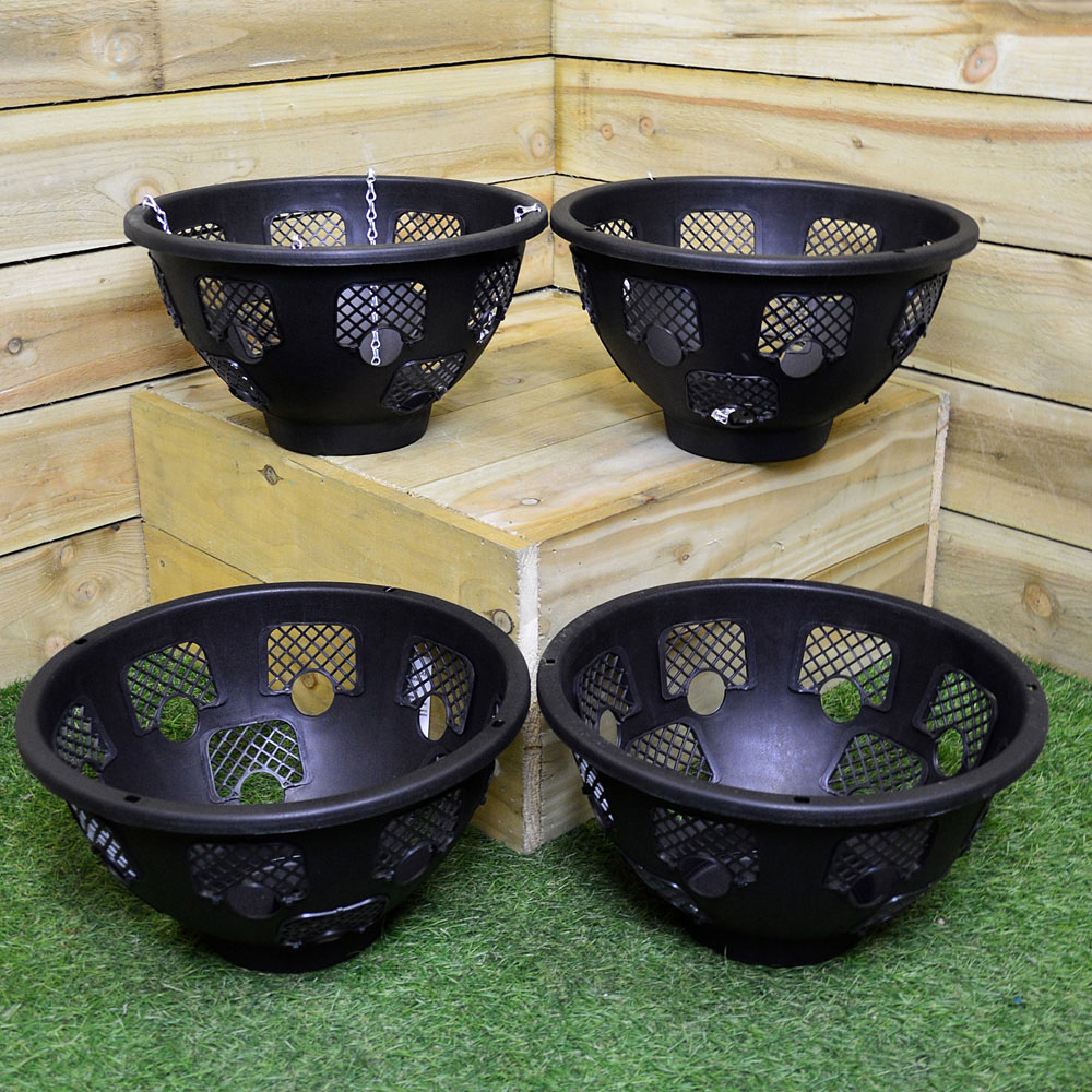 Samuel Alexander Easy Bloom Black Plastic Hanging Basket 14 inch 4 Pack Image 2