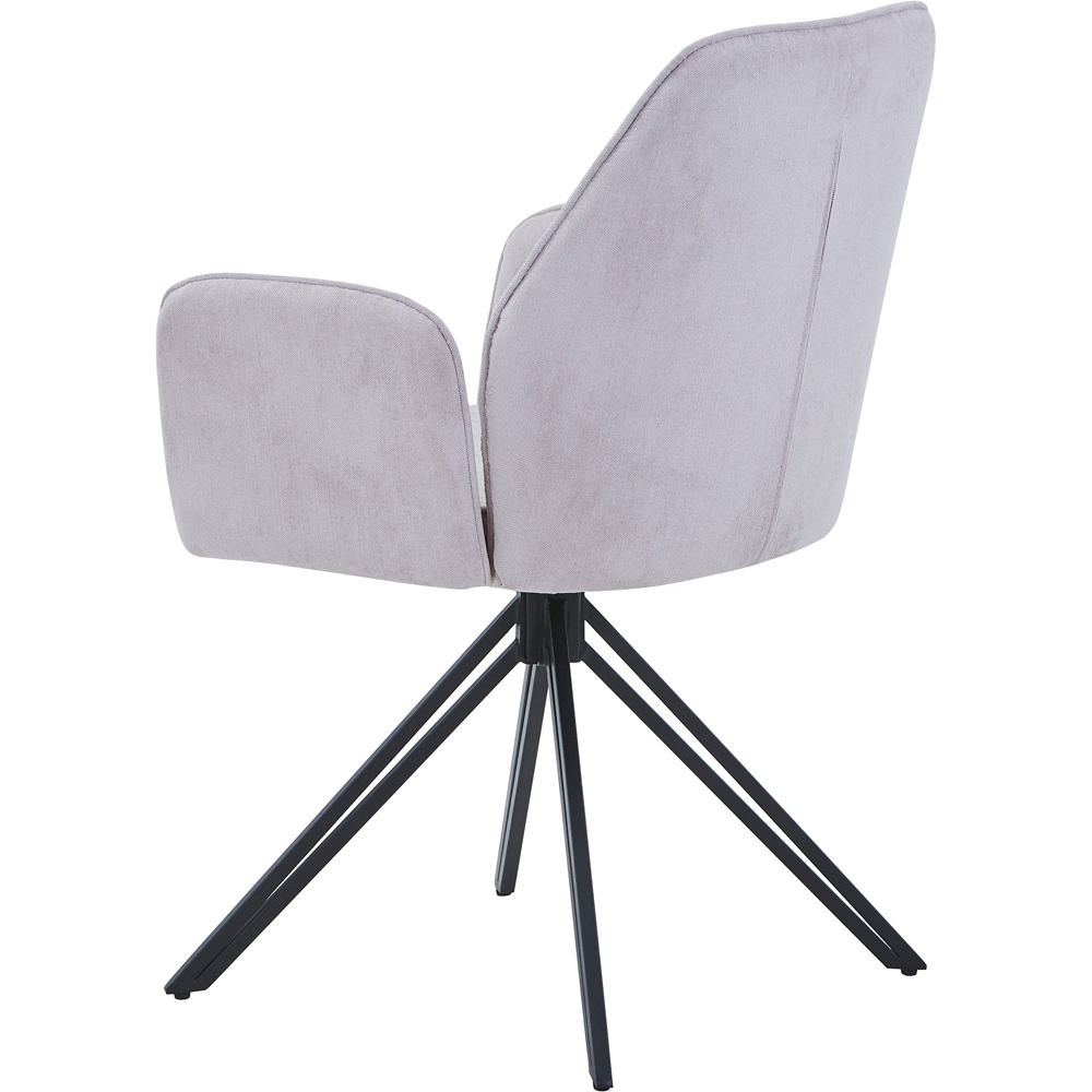 Core Products Aspen Set of 2 Natural Chenille Fabric Swivel Dining Armchair Image 3