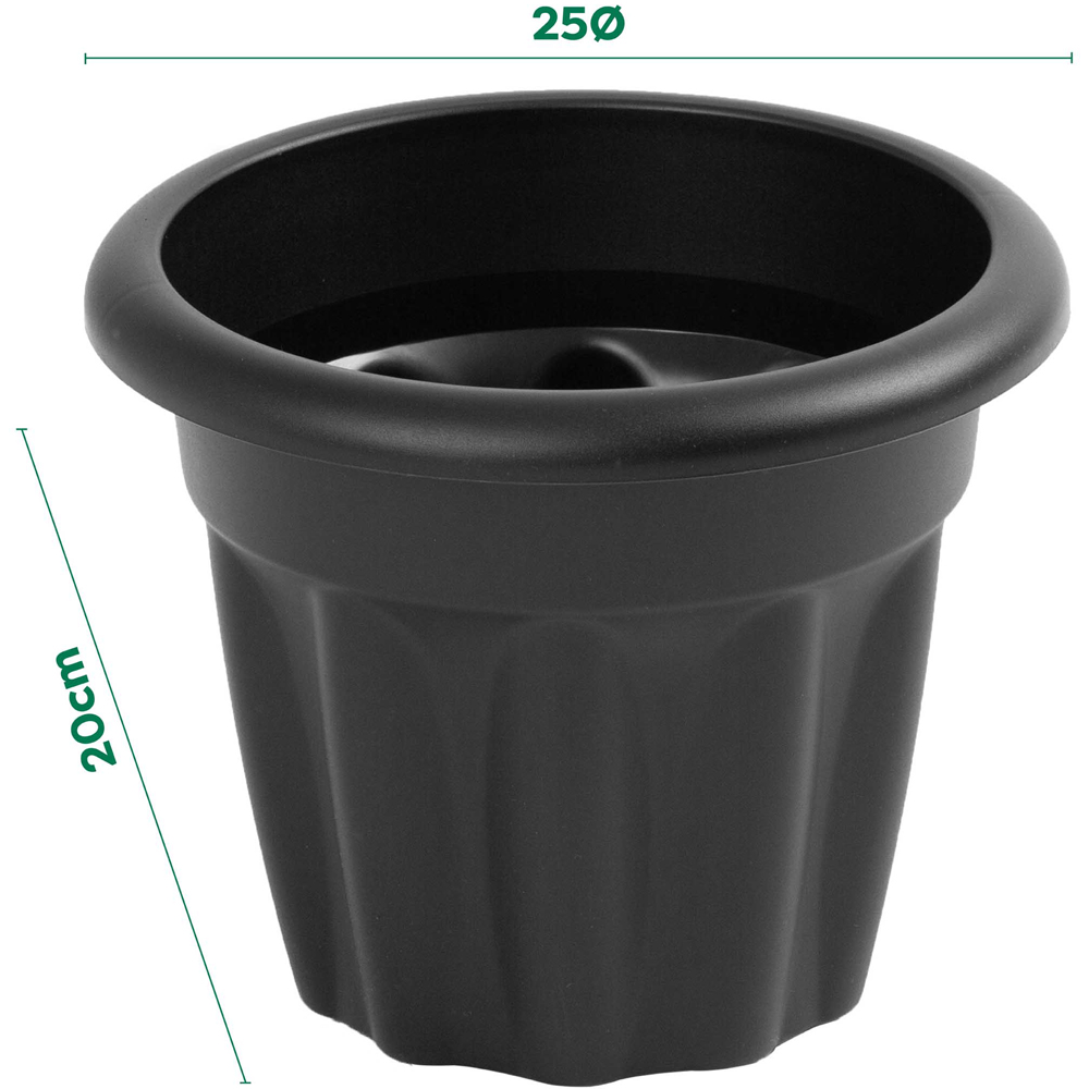 Wham Vista Slate Round Planter 25cm 6 Pack Image 5
