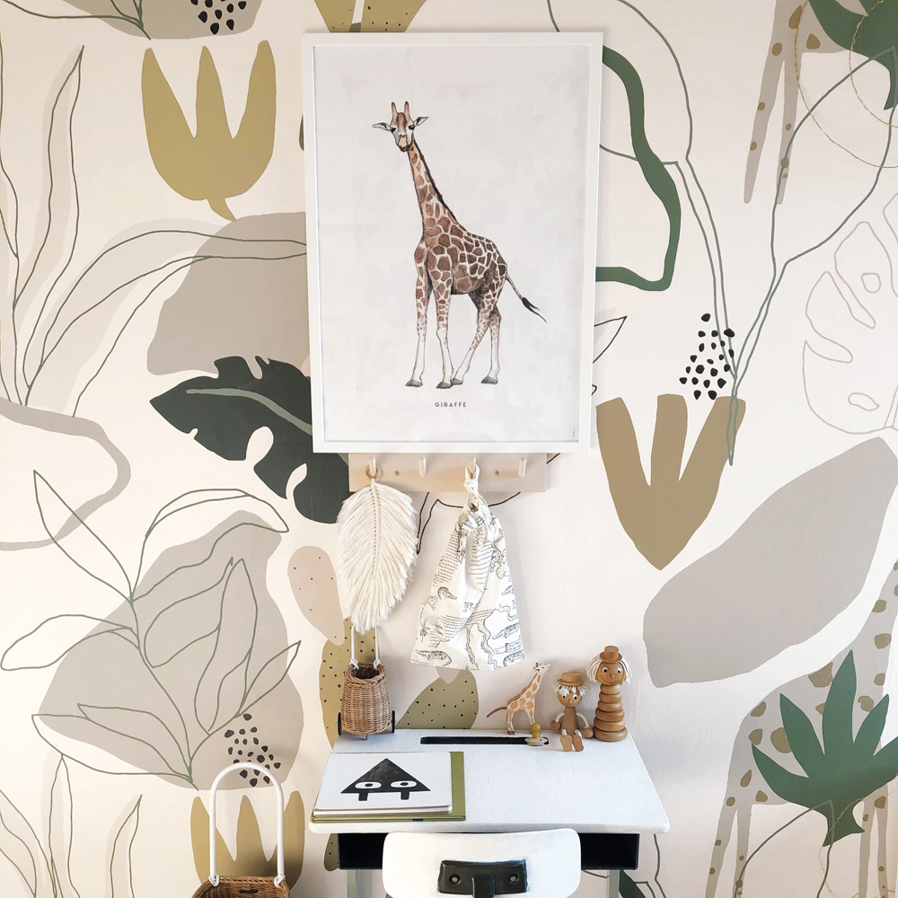 Grandeco Roomblush Safari Jungle Kids Neutral Beige 4 Lane Wall Mural Image 5