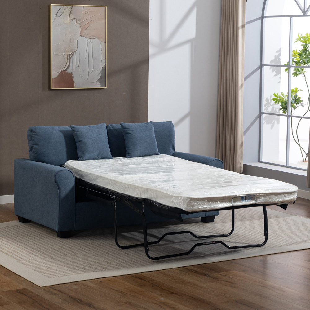 Artemis Home Lewiston 2 Seater Light Denim Fabric Sofa Bed Image 8