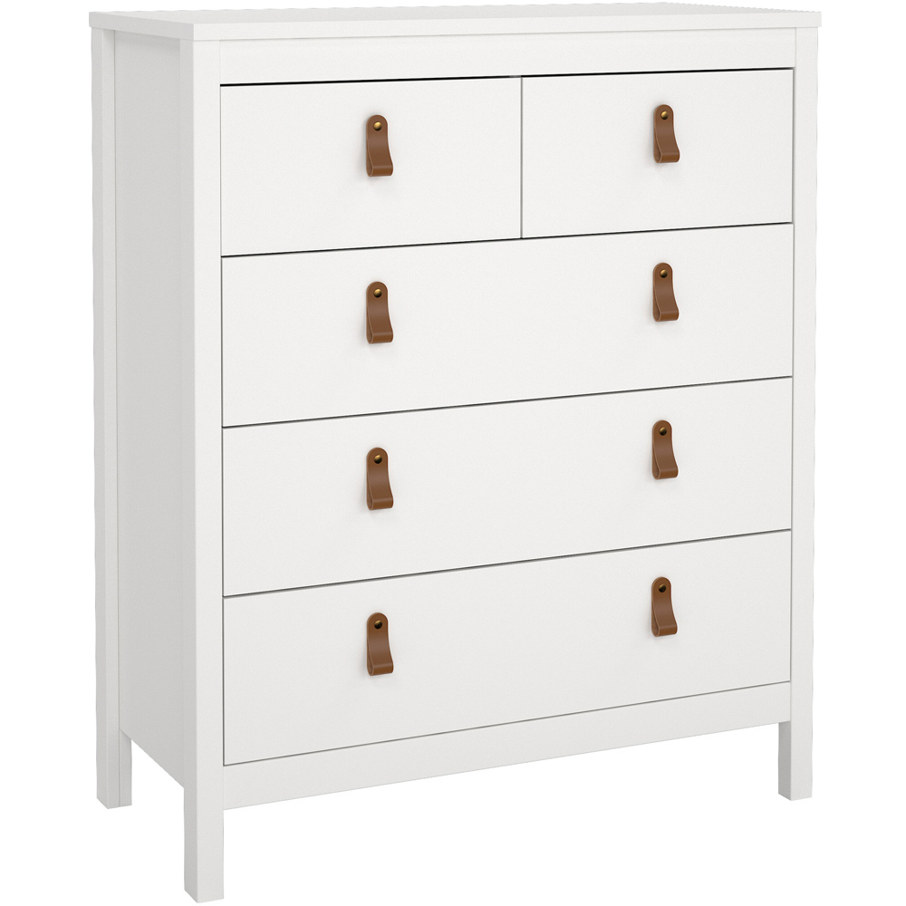 Florence Barcelona 5 Drawer White Chest of Drawers Image 2