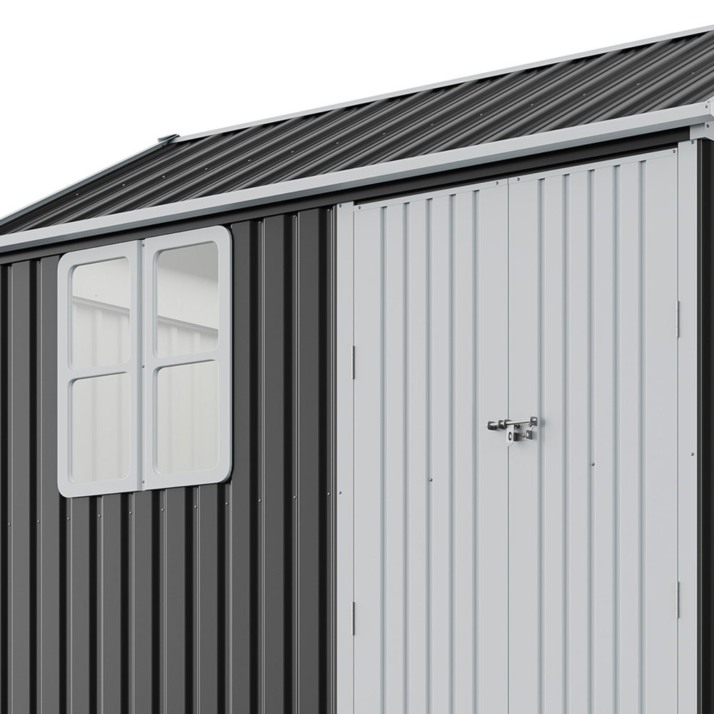 Living and Home 10 x 8ft Metal Apex Garden Storage Shed with Window Image 4