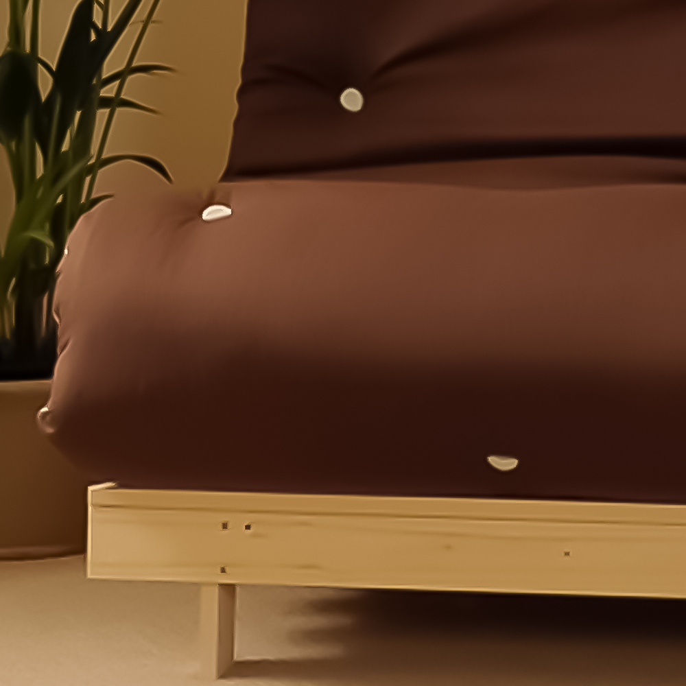 Brooklyn Luxury Single Sleeper Chocolate Cream Futon Base and Mattress Image 2