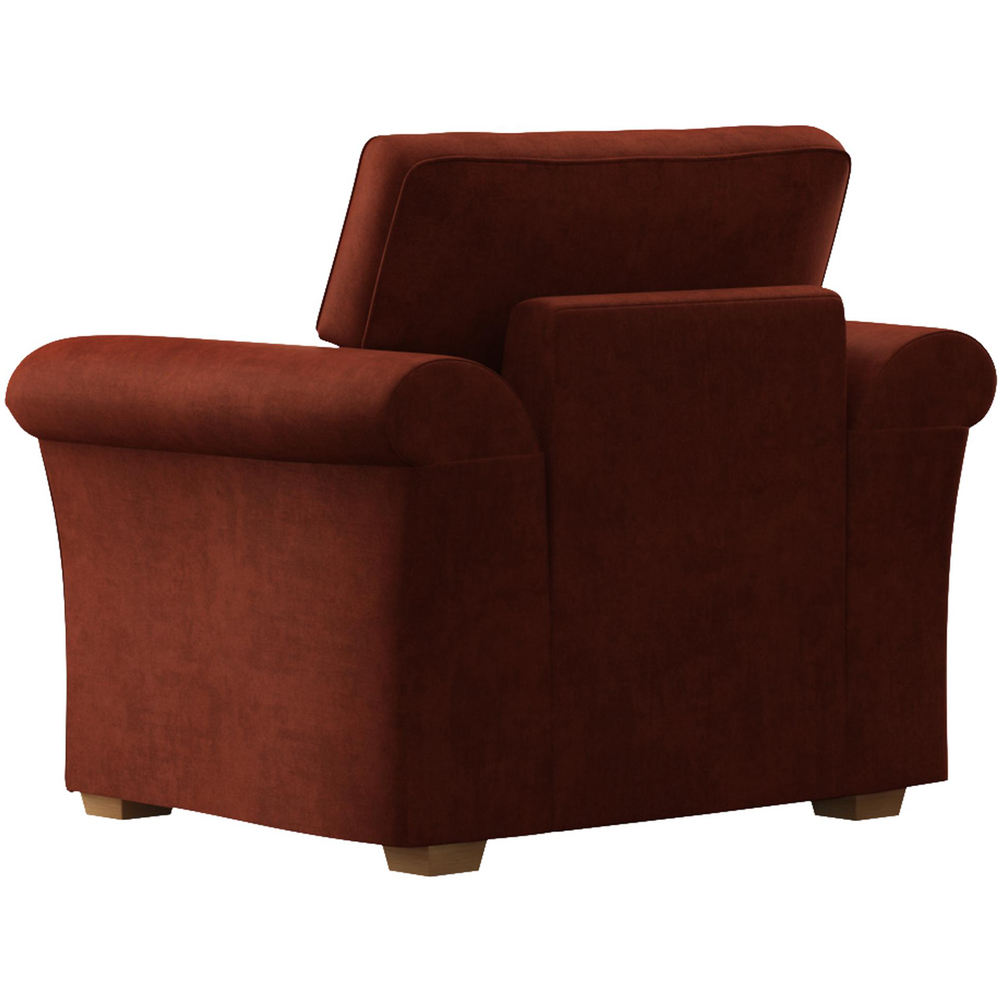 Castleacre Marmalade Plush Velvet Fixed Back Armchair Image 4