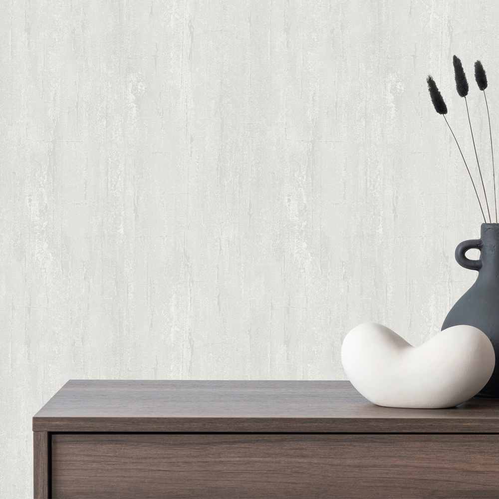 Grandeco Cave Distressed Plaster Blown Vinyl Textured Beige Wallpaper Image 2