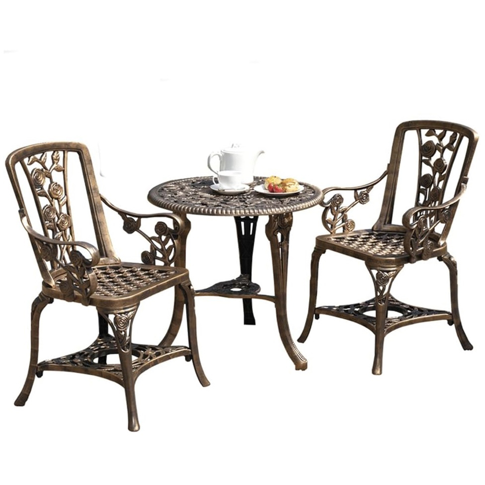 Garden Gear 2 Seater Bronze Rose Bistro Set Image 2