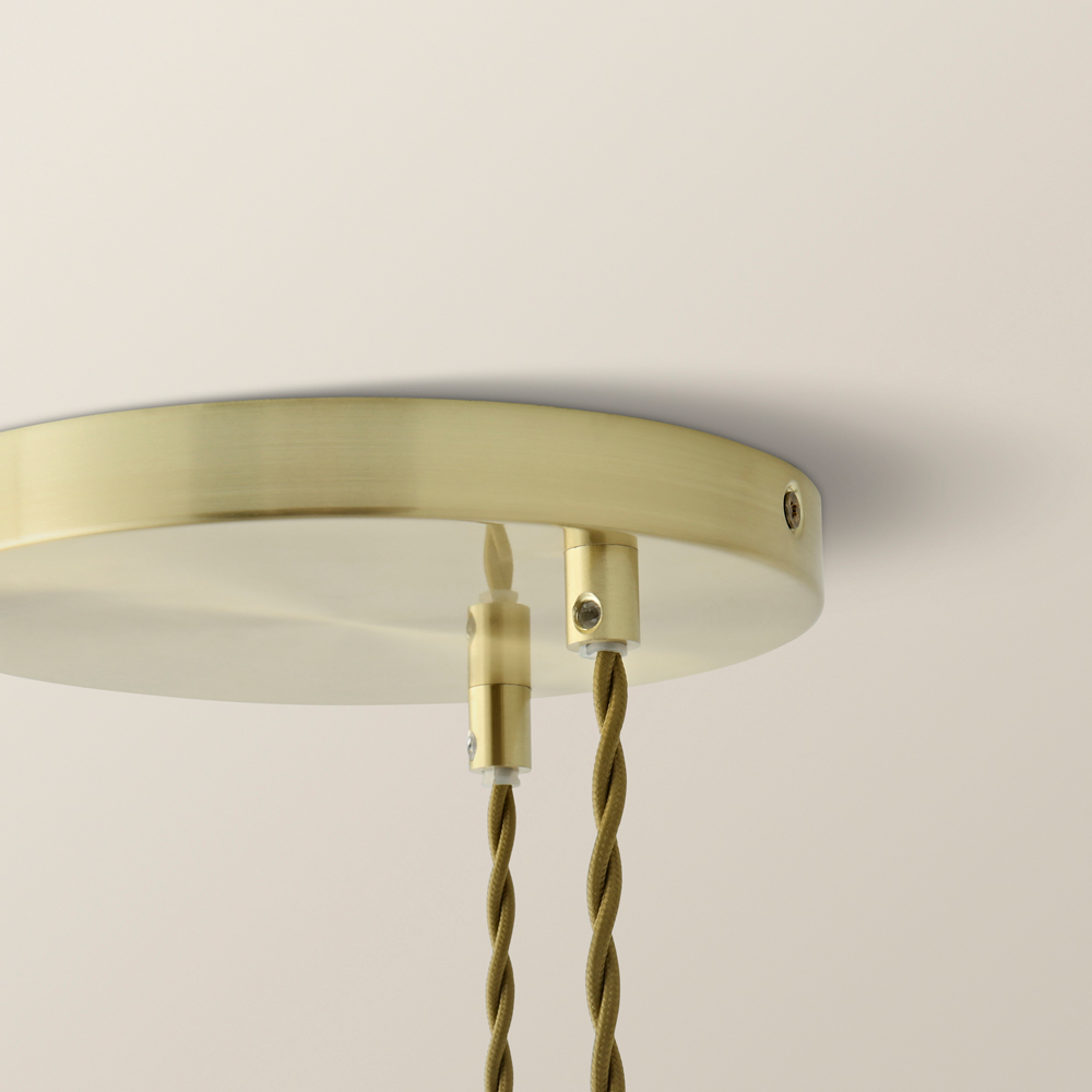 ValueLights Kira Glass Dome 3 Drop Cluster Brushed Gold LED Ceiling Pendant Light Image 4