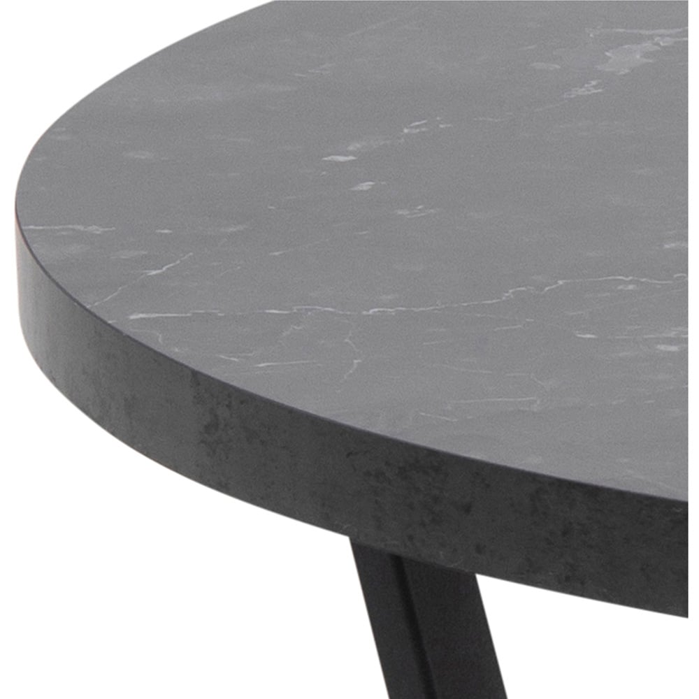Florence Amble Black Marble Melamine Top Round Coffee Table Image 4