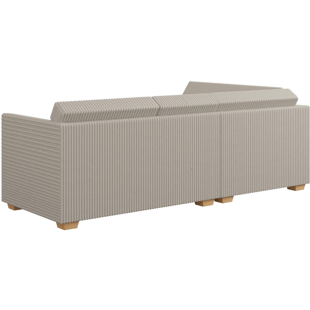 Modo 3 Seater Stone Jumbo Cord Right Hand Fixed Back L-Shape Corner Sofa Image 5