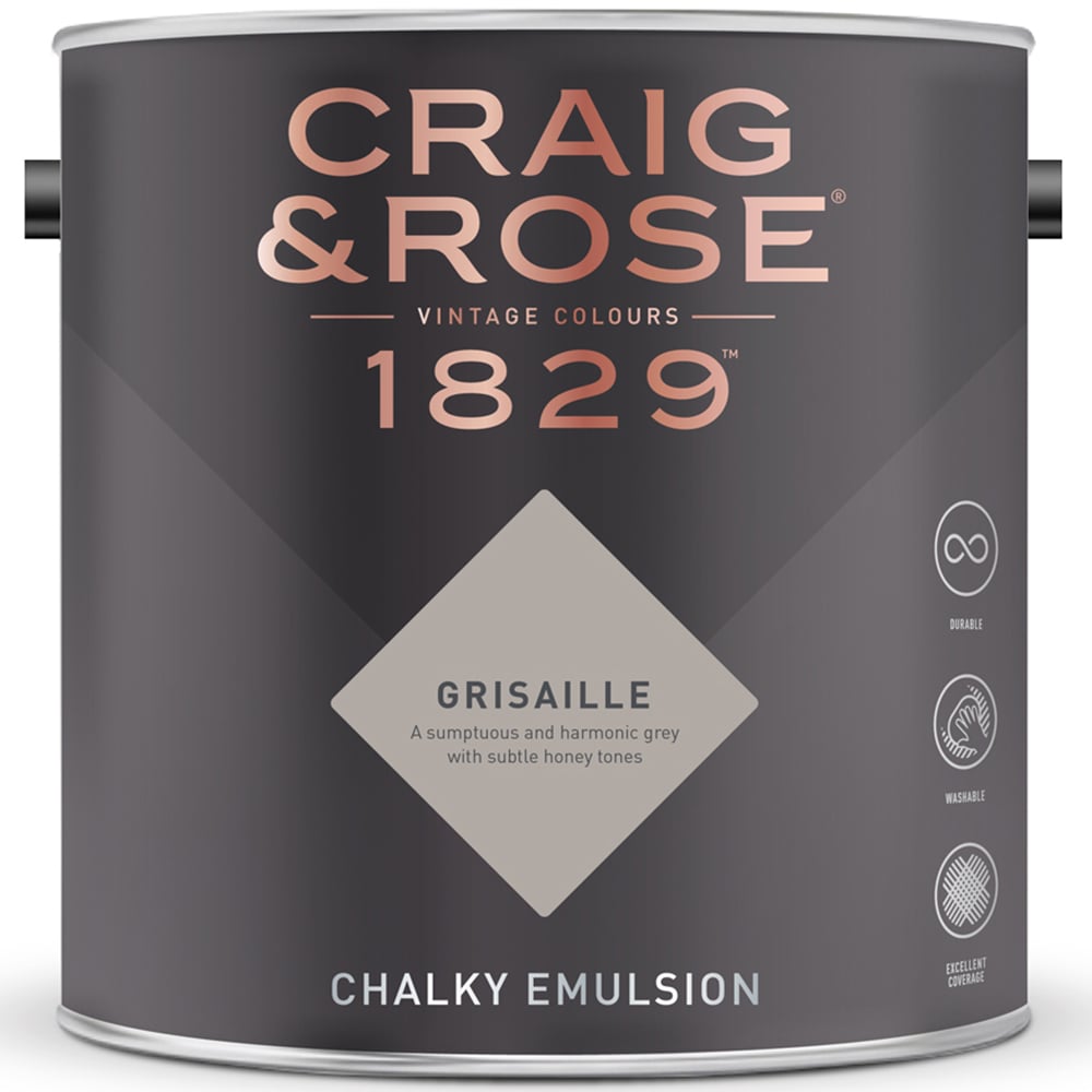 Craig & Rose Walls and Ceilings Grisaille Chalky Emulsion Paint 5L Image 2