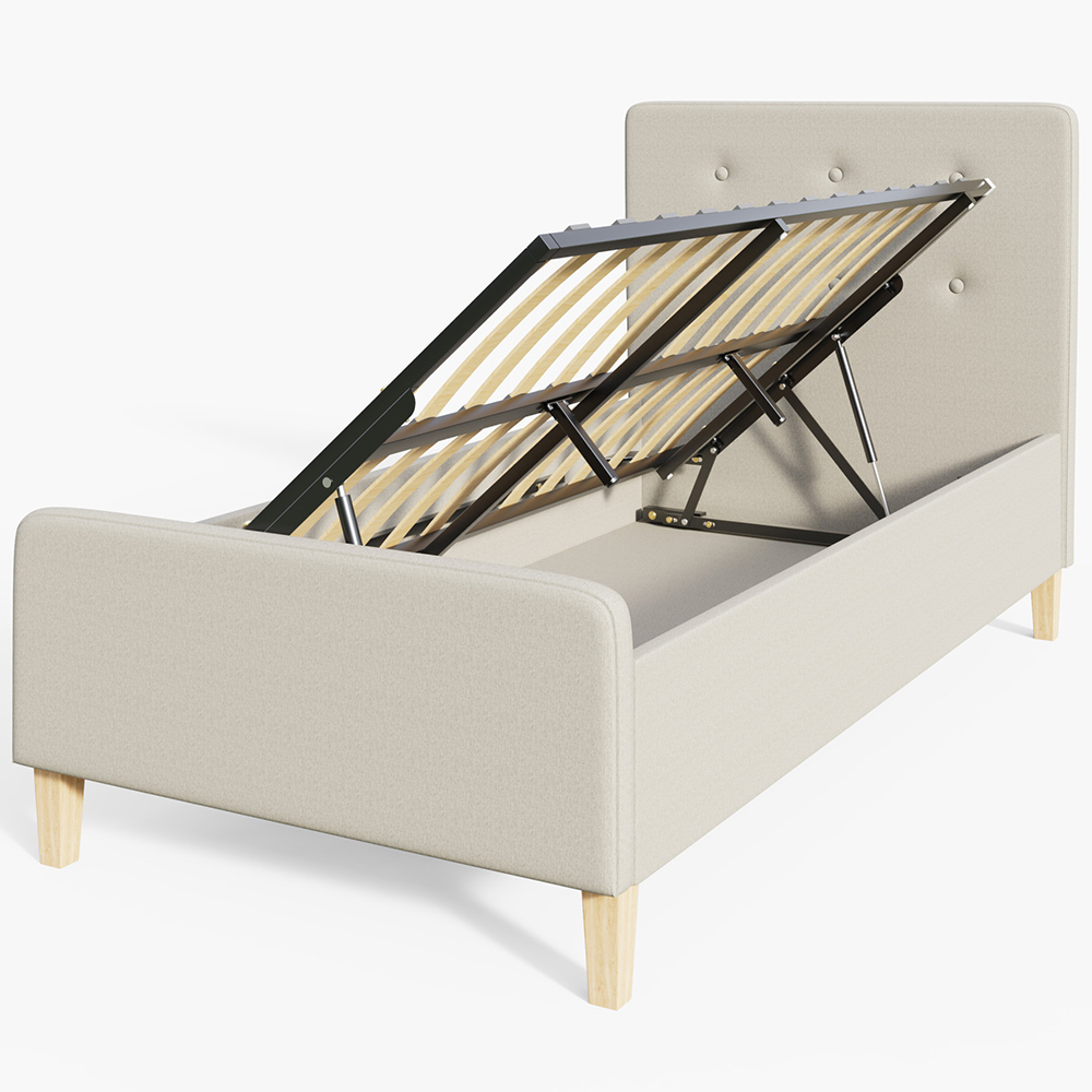 GFW Ashbourne Single Natural Ottoman Bed Image 3