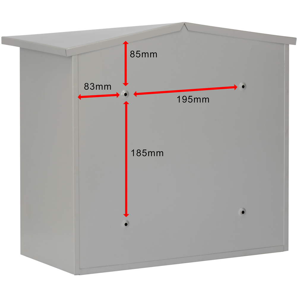 Burg-Wachter Silver Mersey Wall Mounted Galvanised Steel Post Box - 39 x 34.7 x 20.6cm Image 5
