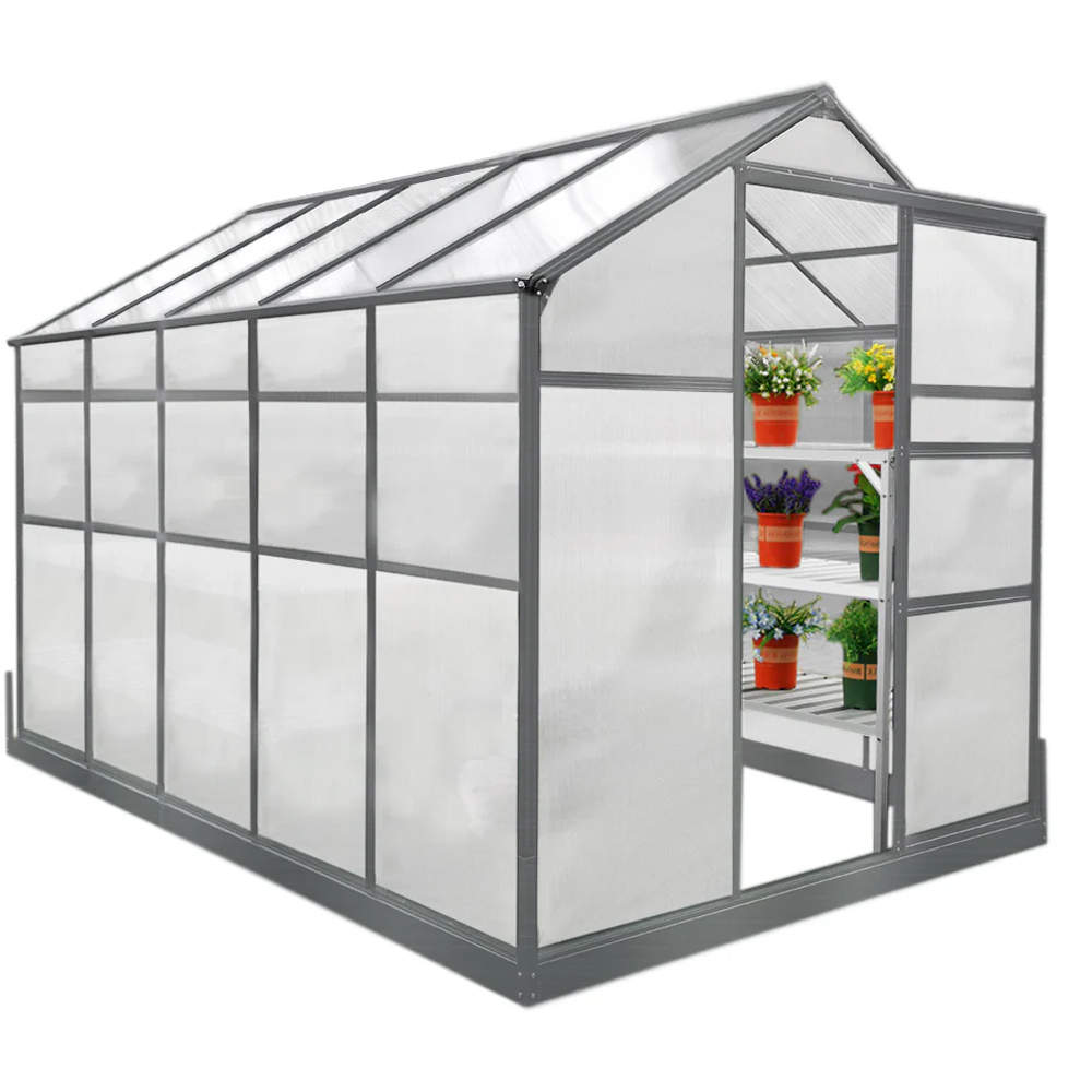 MonsterShop 6 x 10ft Greenhouse with Base and Racks Image 4