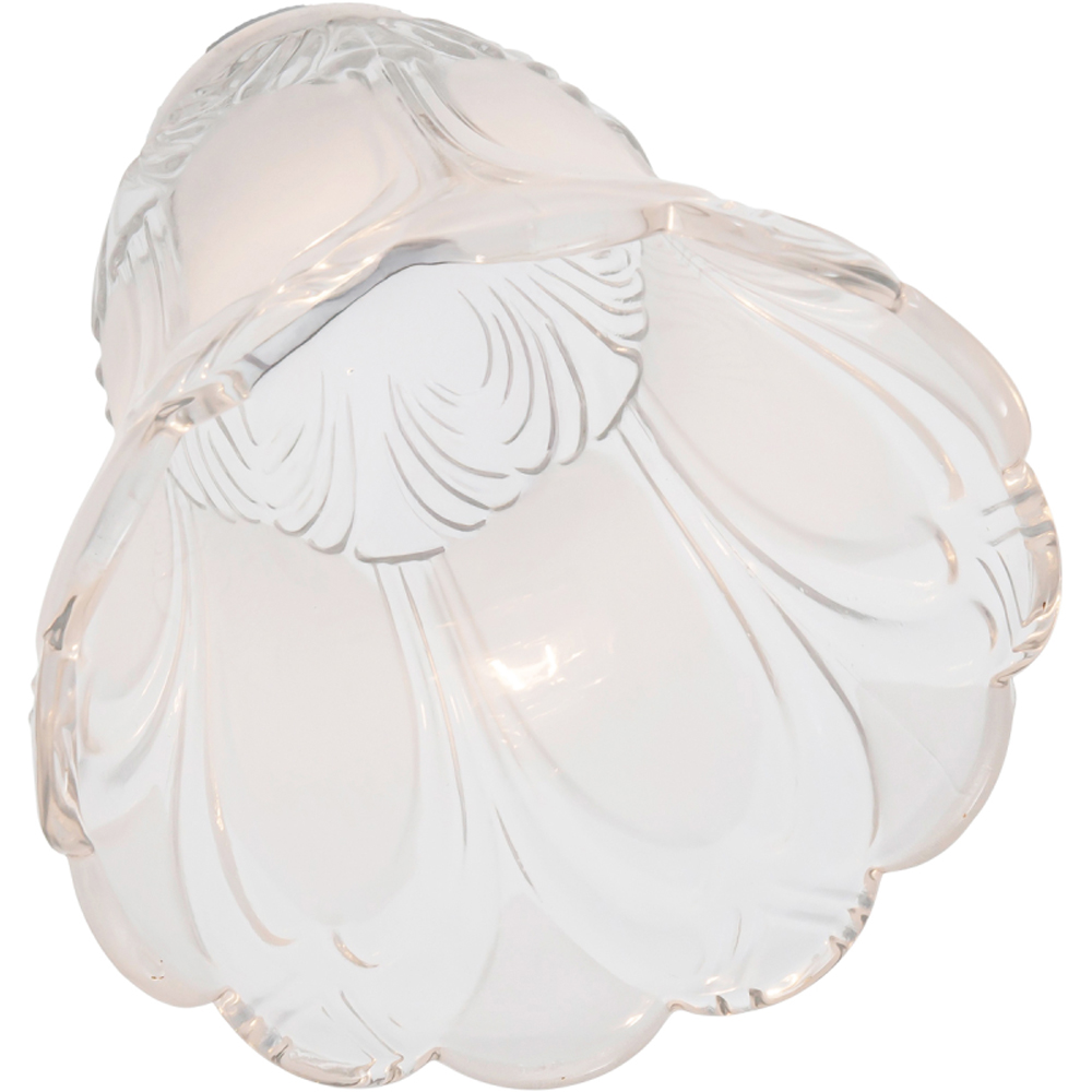 Happy Homewares Frosted and Clear Floral Glass Shade 2 Pack Image 4