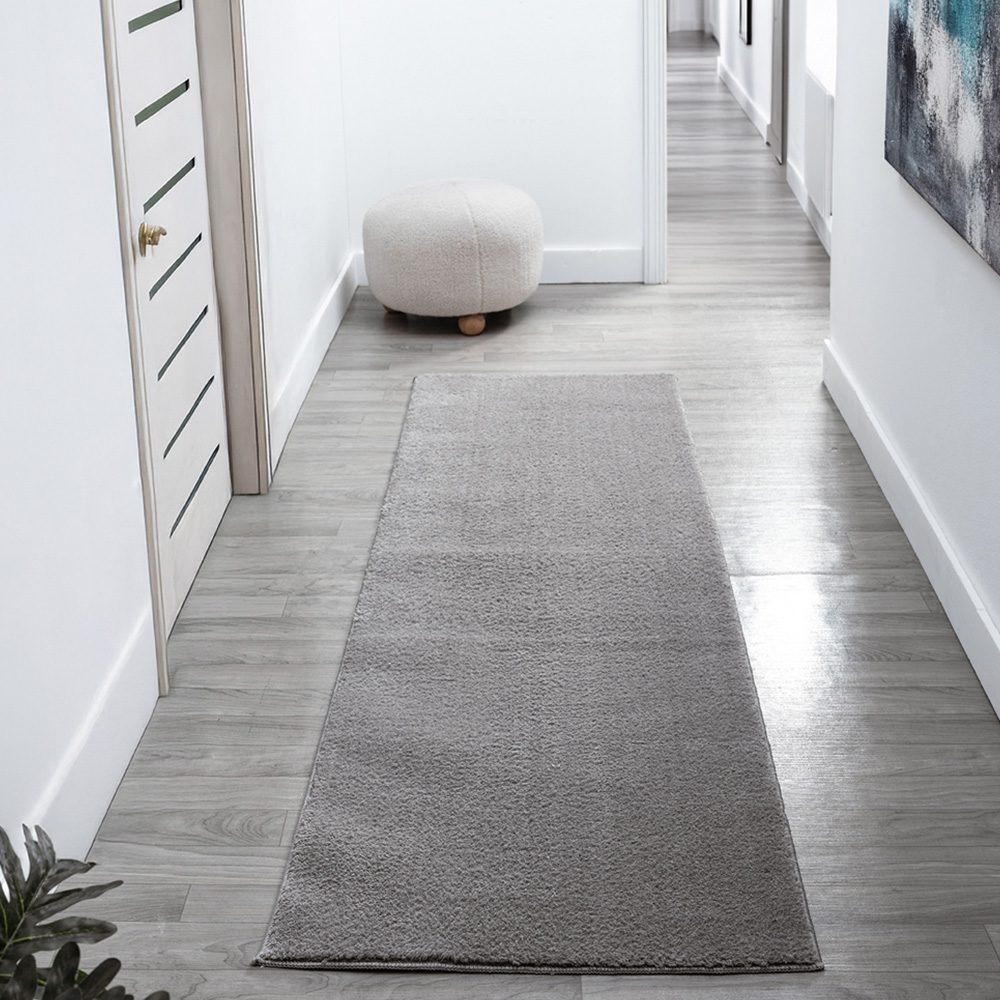 Desire Rugs Comfy Dark Grey Anti Slip Felt Backing Rug 60 x 200cm Image 2