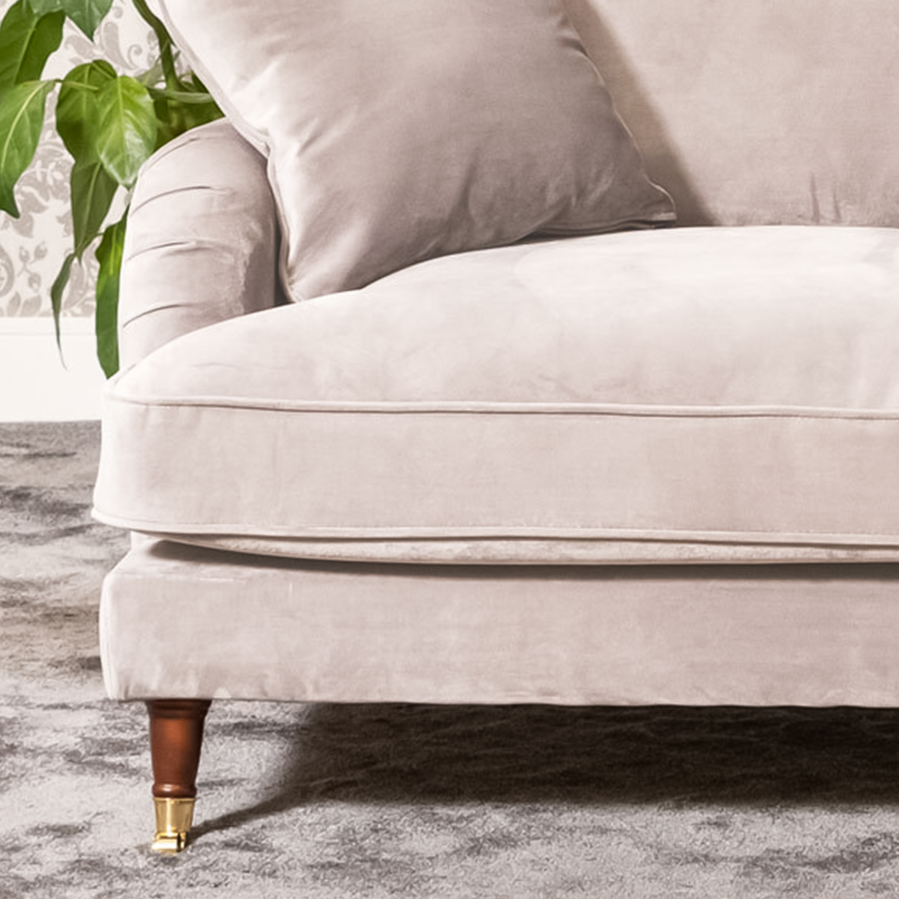 Mackenzie 2 Seater Silver Plush Velvet Sofa Image 3