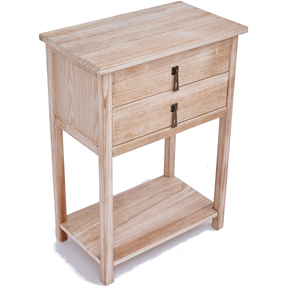 Portofino 2 Drawer Light Wood Narrow Console Table Image 4
