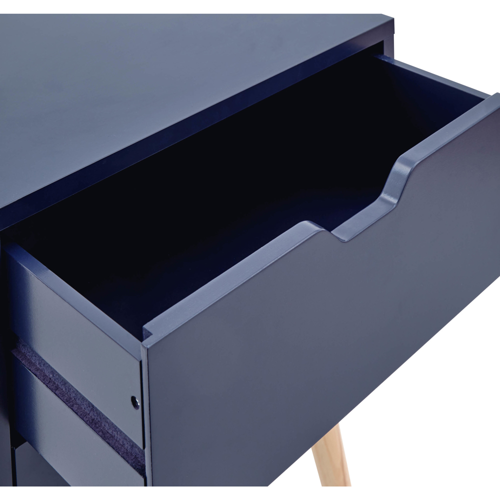 GFW Nyborg 2 Drawer Nightshadow Blue Bedside Table Set of 2 Image 7