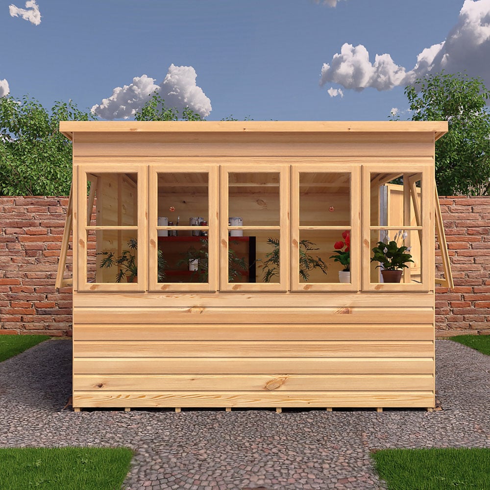 Shire 8 x 8ft Shiplap Style B Sun Pent Shed Image 6
