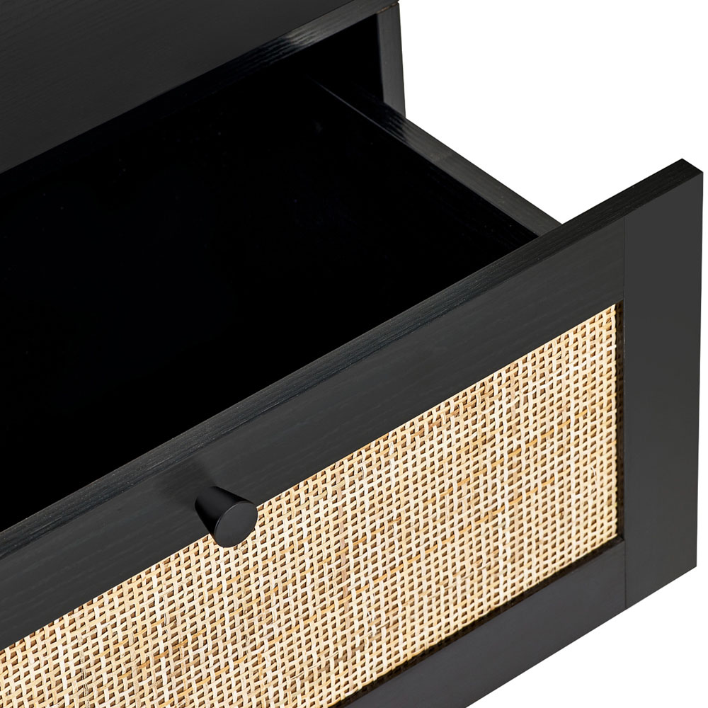 Julian Bowen Padstow 2 Drawer Black Bedside Cabinet Image 6