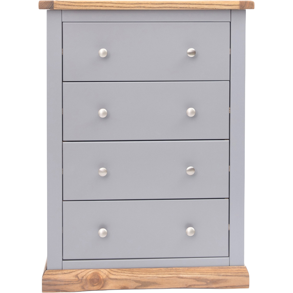 Cabinet Bits Biccari 4 Drawer Dark Grey Chrome Knob Chest of Drawers Image 2
