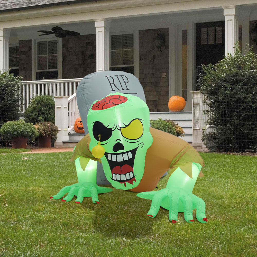 Living and Home Halloween Inflatable LED Zombie Tombstone 150cm Image 2