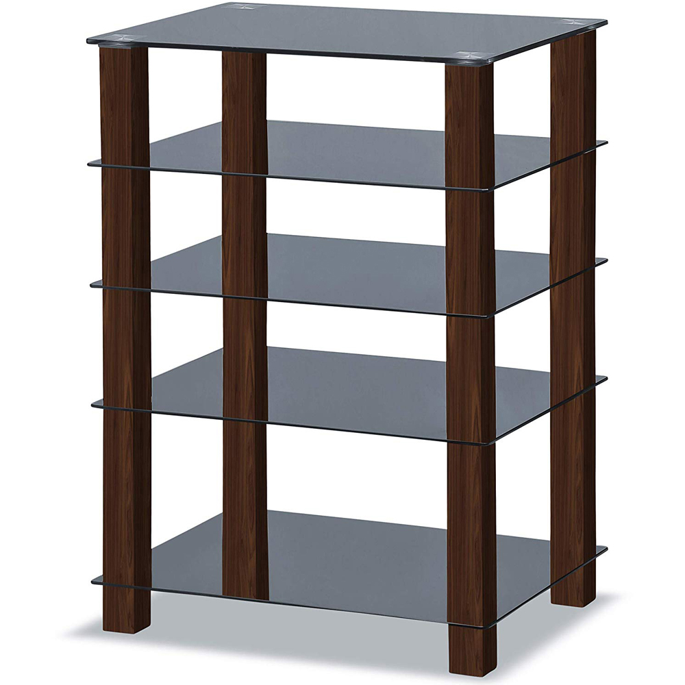 Centurion Supports Trinity Gloss Black and Walnut 5 Shelf TV Unit Image 6