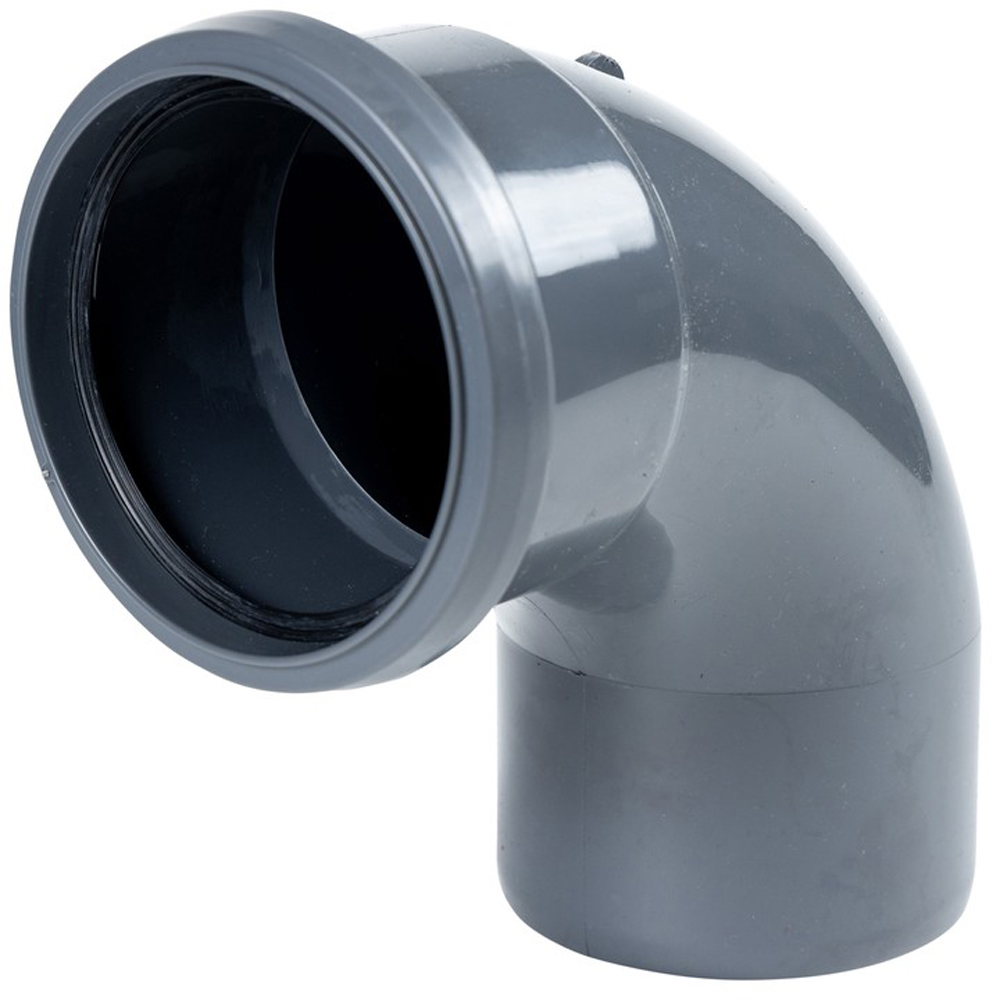 FloPlast Ring Seal Soil 92.5 Degree Single Socket Bend Anthracite Grey 110mm Image 2