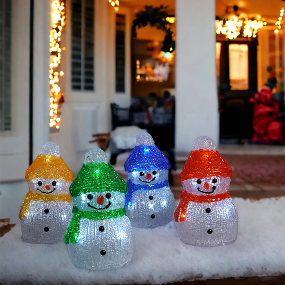 Xmas Haus Acrylic Snowman Decoration Set of 4 Image 3