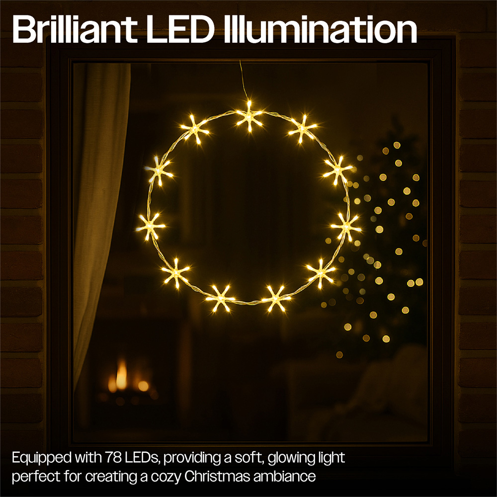 Xmas Haus 78 Warm White LED Metal Ring Light 44cm Image 3