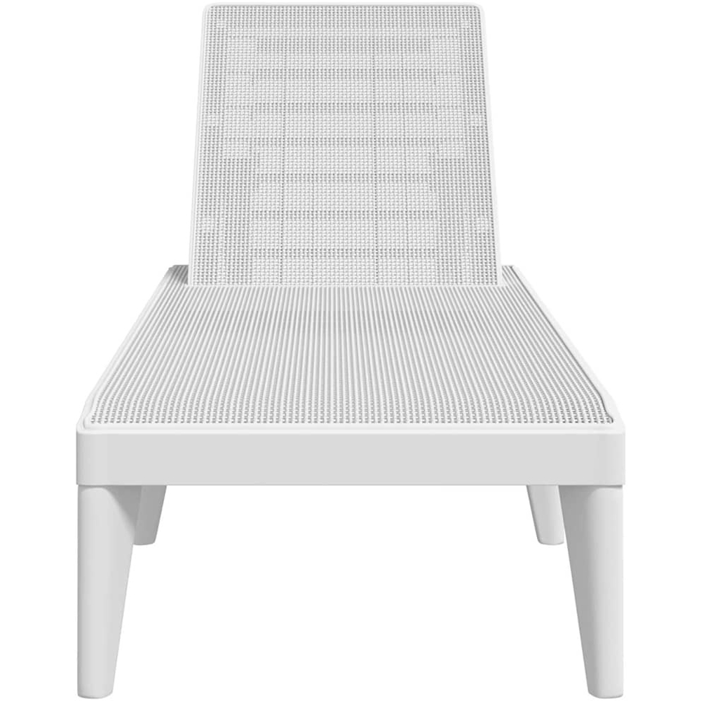 Walplus White Jute 4 Position Adjustable Sun Lounger Image 3