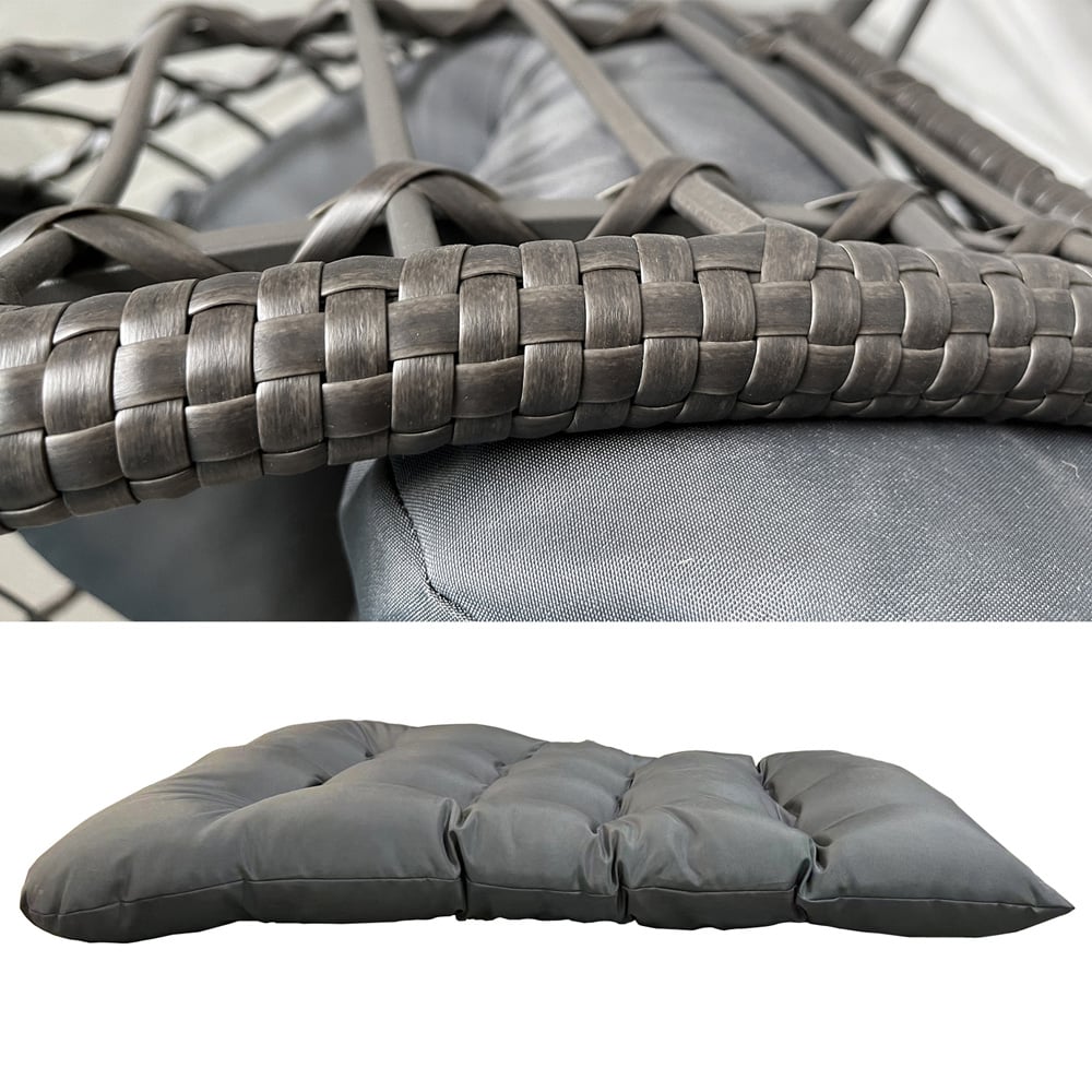 Furniture One Grey Rattan Egg Teardrop Cuddle Chair Image 7