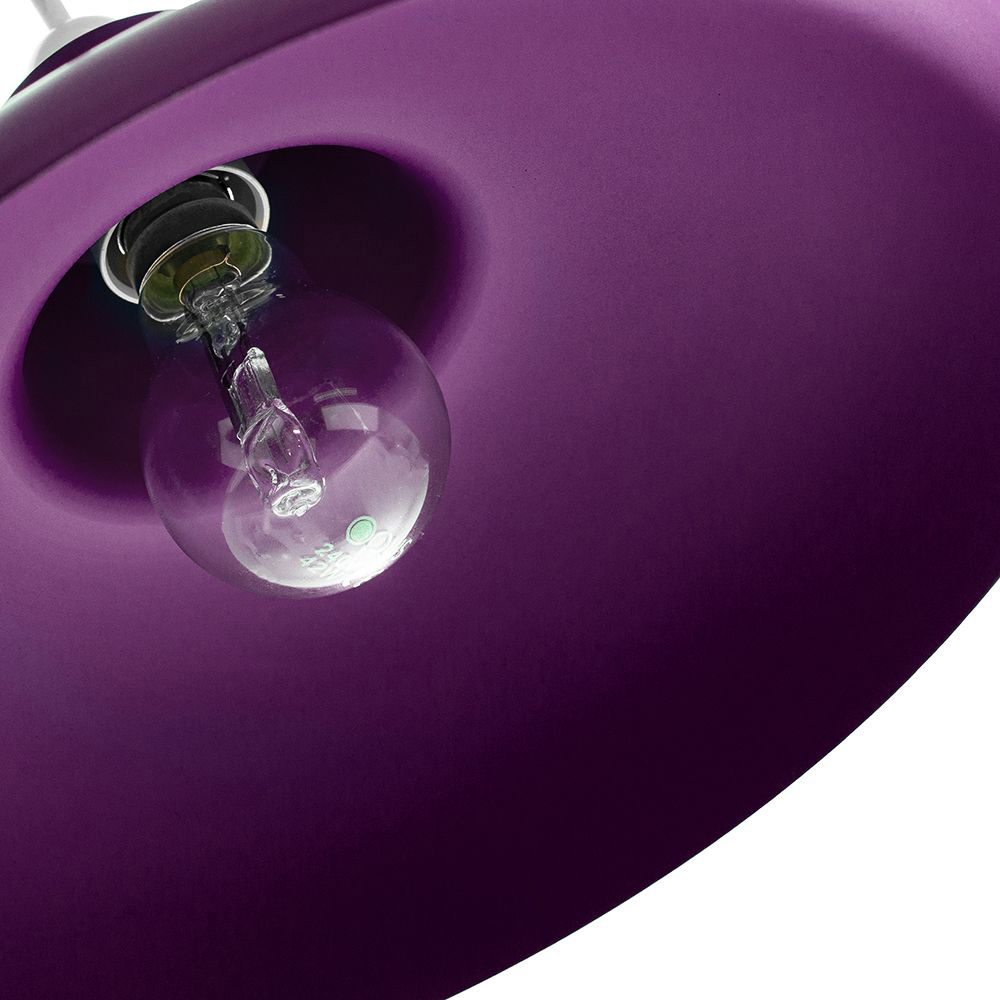 Happy Homewares Matt Purple Curved Metal Ceiling Pendant Light Shade Image 3
